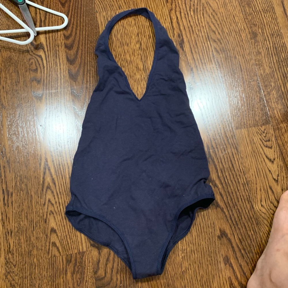 Navy American Apparel Cotton Spandex bodysuit smal